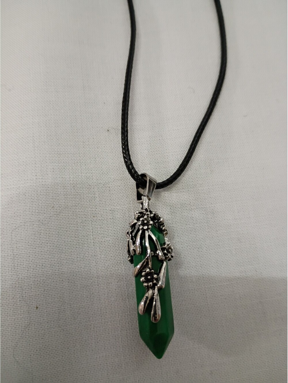 Green Aventurine Crystal Point Pendant Necklace